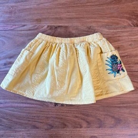 Genuine Kids From OshKosh Yellow Aloha Button-Front Cotton Skirt 3T - Picture 8 of 11